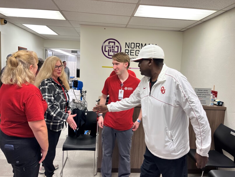 Jerald with OU at Memorial Stadium